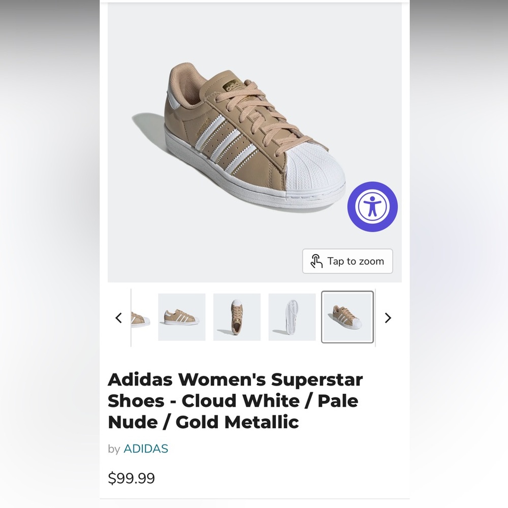 Adidas Superstar size 9 with minimal wear.